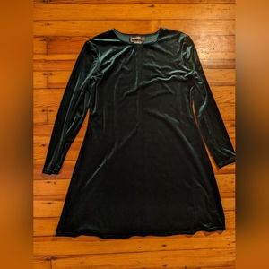 Hunter green velour skater dress